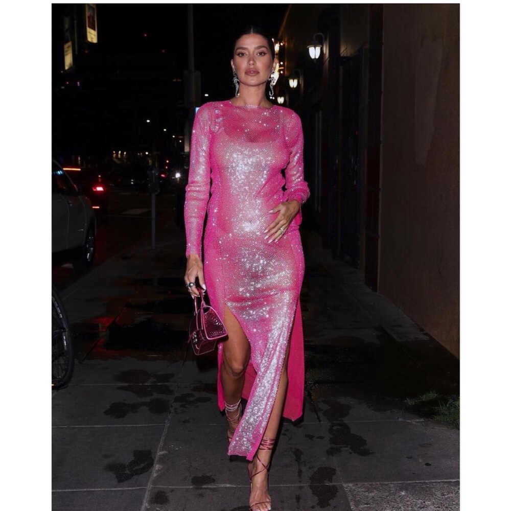 Santa Brands Diamonds Maxi Dress in Pink